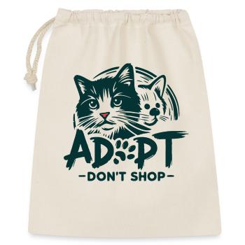 Adoptieren, nicht einkaufen 1 - Geschenkbeutel aus Baumwolle (40 x 50 cm) - Natur - Vorne