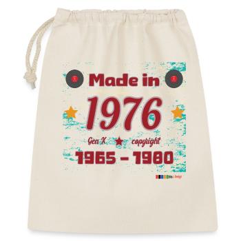 Retro 70s design with stars and discs - Gift Bag 40 x 50 cm - nature - Front