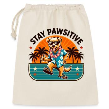 Stay Pawsitive - Chien hawaïen avec des vibrations estivales - Sac cadeau 40 x 50 cm - nature - Devant