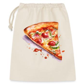 Aquarell Pizza  - Geschenkbeutel aus Baumwolle (40 x 50 cm) - Natur - Vorne