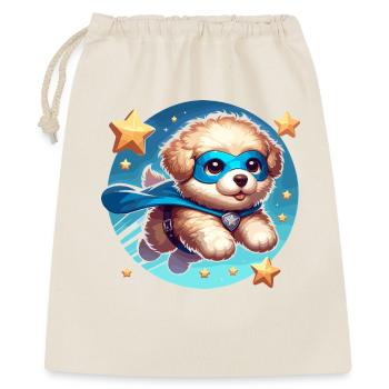 Helden Hund Superheld Hündchen Super Welpe - Geschenkbeutel aus Baumwolle (40 x 50 cm) - Natur - Vorne