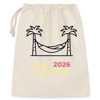 Level 2026 Unlocked Abschluss - Geschenkbeutel aus Baumwolle (40 x 50 cm) - Natur - Vorne