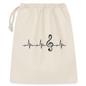 Clef Treble Clef Heartbeat Pulse ECG - Gift Bag 40 x 50 cm - nature - Front