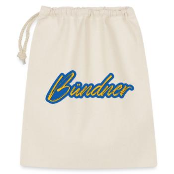Bündner Schriftzug gelb-blau stilisiert - Geschenkbeutel aus Baumwolle (40 x 50 cm) - Natur - Vorne