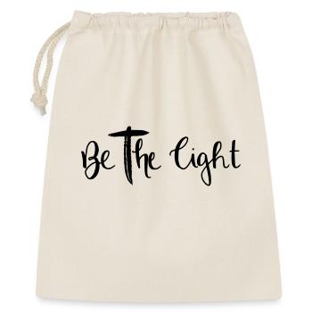 be the light - Geschenkbeutel aus Baumwolle (40 x 50 cm) - Natur - Vorne