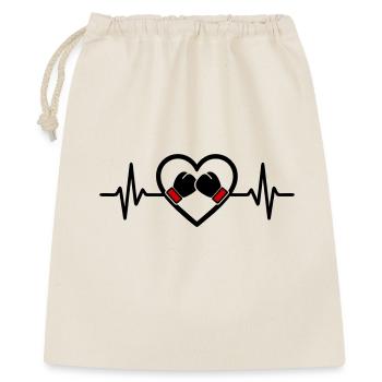 Boxen Herz Sport Handschuhe Leidenschaft - Geschenkbeutel aus Baumwolle (40 x 50 cm) - Natur - Vorne