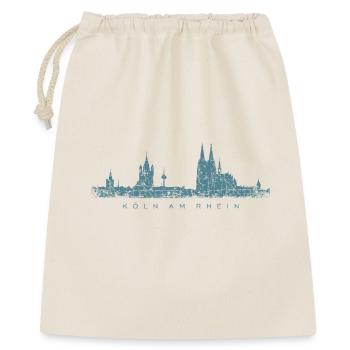 Köln am Rhein Kölner Skyline (Vintage Blau) - Geschenkbeutel aus Baumwolle (40 x 50 cm) - Natur - Vorne