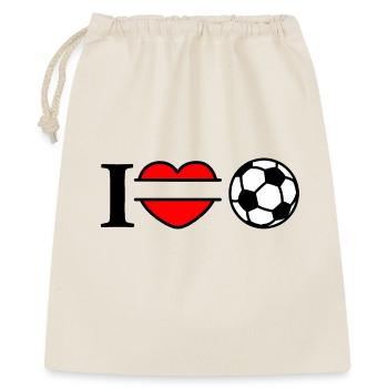 Monogramm Logo Fußballherz - Geschenkbeutel aus Baumwolle (40 x 50 cm) - Natur - Vorne