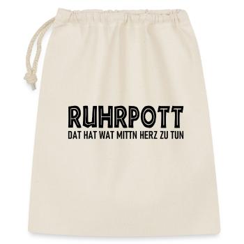 Ruhrpott - Dat hat wat mittn Herz zu tun - Geschenkbeutel aus Baumwolle (40 x 50 cm) - Natur - Vorne