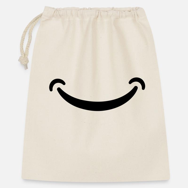 Lächeln - Geschenkbeutel aus Baumwolle (40 x 50 cm) - Natur