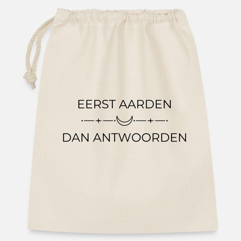 Geistliches Geschenk | Erst Erdung, dann Antwort - Geschenkbeutel aus Baumwolle (40 x 50 cm) - Natur