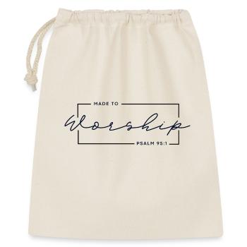 🙏Fait pour adorer - T-shirt chrétien Psaume 95:1 - Sac cadeau 40 x 50 cm - nature - Devant