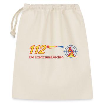 112 Lizenz zum Löschen - Feuerwehr - Geschenkbeutel aus Baumwolle (40 x 50 cm) - Natur - Vorne