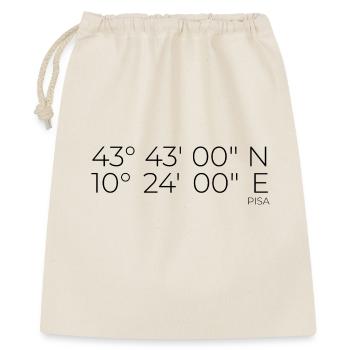 Koordinaten Pisa Italien - Geschenkbeutel aus Baumwolle (40 x 50 cm) - Natur - Vorne