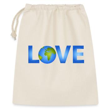 Planète Bleue Terre en lettrage LOVE - Sac cadeau 40 x 50 cm - nature - Devant