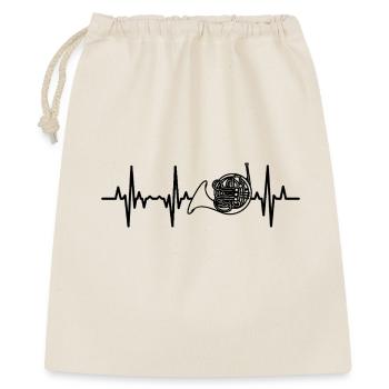 French horn ECG heartline - Gift Bag 40 x 50 cm - nature - Front