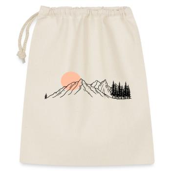 Dessin au trait de l’horizon pêche - Sac cadeau 40 x 50 cm - nature - Devant