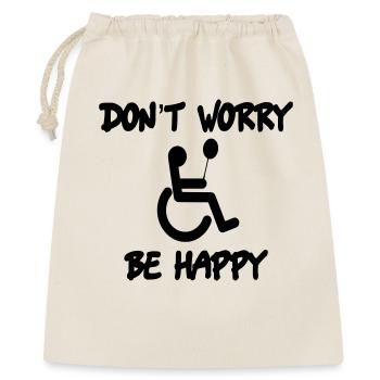 Ne vous inquiétez pas, soyez heureux en fauteuil roulant # - Sac cadeau 40 x 50 cm - nature - Devant