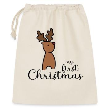 Mon premier design de Noël - Sac cadeau 40 x 50 cm - nature - Devant