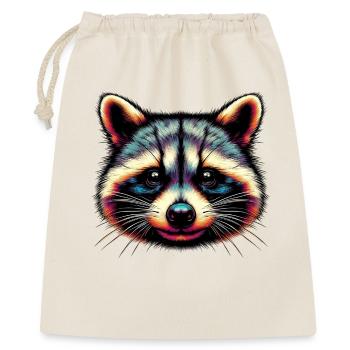 Waschbär - Geschenkbeutel aus Baumwolle (40 x 50 cm) - Natur - Vorne