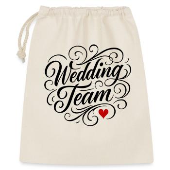 Hochzeit Team Herz - Geschenkbeutel aus Baumwolle (40 x 50 cm) - Natur - Vorne