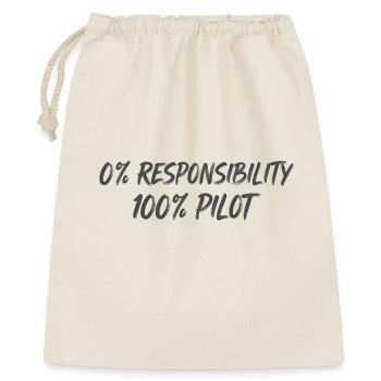 0% Responsibility 100% Pilot - Gift Bag 40 x 50 cm - nature - Front