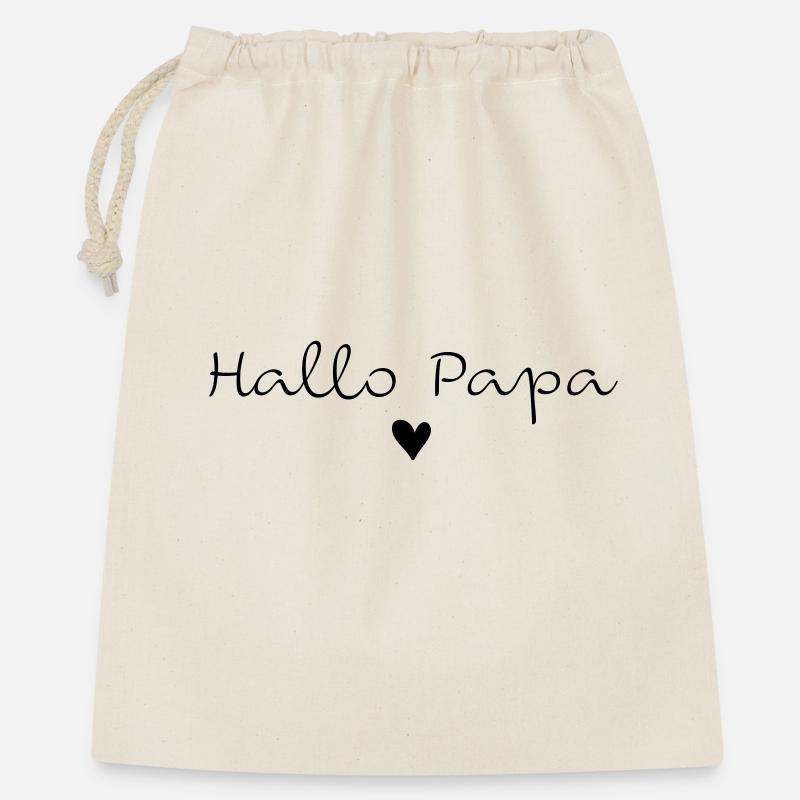 Hallo Papa - Geschenkbeutel aus Baumwolle (40 x 50 cm) - Natur