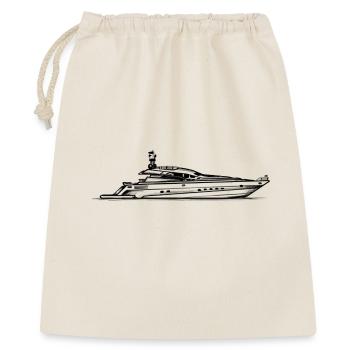 Yacht - Illustration - Geschenkbeutel aus Baumwolle (40 x 50 cm) - Natur - Vorne