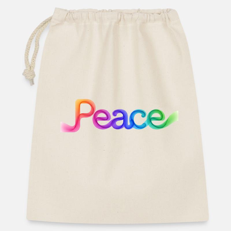 Lettrage de paix coloré en forme de flèche - Sac cadeau 40 x 50 cm - nature