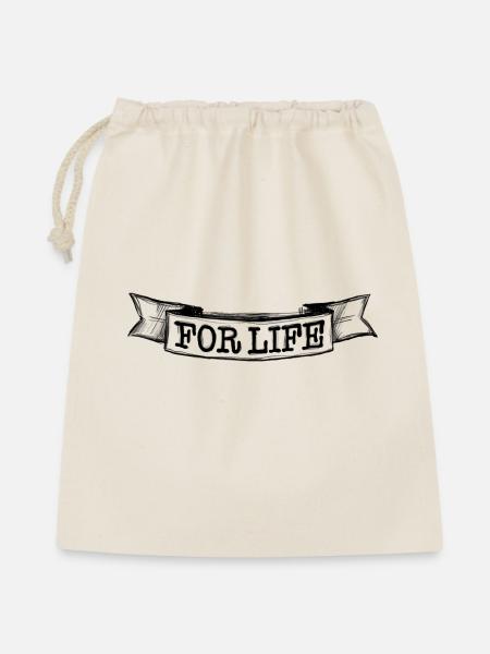 For Life Banderole - Geschenkbeutel aus Baumwolle (40 x 50 cm) - Natur