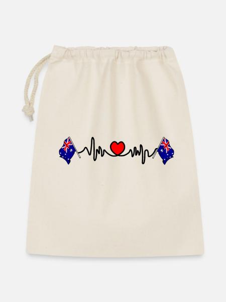 Herzfrequenz-Cardio-Flagge Australien - Geschenkbeutel aus Baumwolle (40 x 50 cm) - Natur