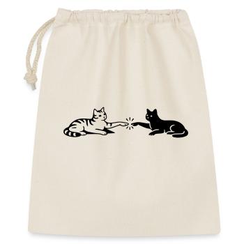 Katzen Berührung Pfoten Michelangelo - Geschenkbeutel aus Baumwolle (40 x 50 cm) - Natur - Vorne