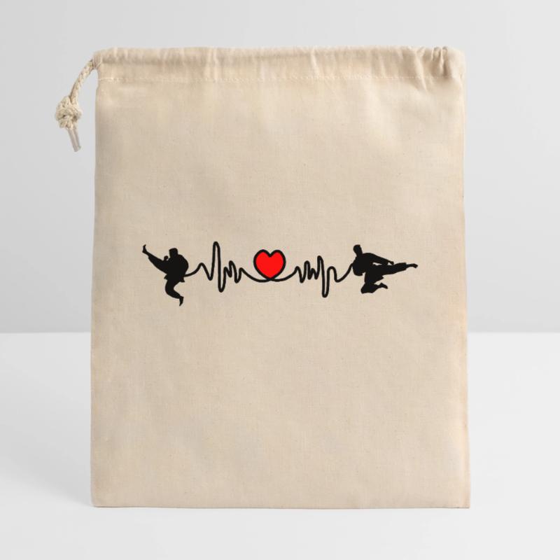 Karate Cardio oder Herzfrequenz mit Karate-Kicks Geschenkbeutel aus Baumwolle (40 x 50 cm)