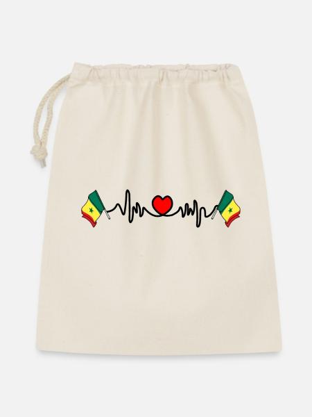 Herzfrequenz-Cardio für Senegal - Geschenkbeutel aus Baumwolle (40 x 50 cm) - Natur