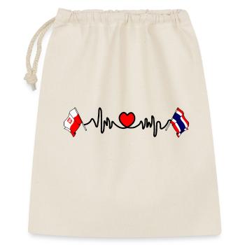 Cardio Heart Flag Poland, Thailand - Gift Bag 40 x 50 cm - nature - Front