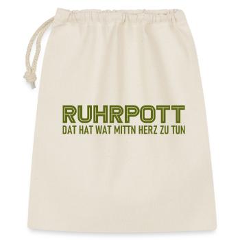 Ruhrpott - Dat hat wat mittn Herz zu tun - Zeche - Geschenkbeutel aus Baumwolle (40 x 50 cm) - Natur - Vorne