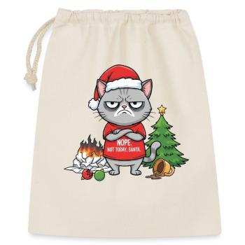 Grim Christmas cat refuses Santa - Gift Bag 40 x 50 cm - nature - Front