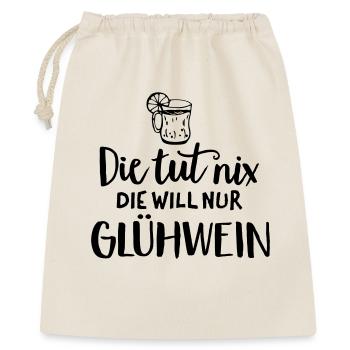 Glühwein Spruch Humor - Geschenkbeutel aus Baumwolle (40 x 50 cm) - Natur - Vorne