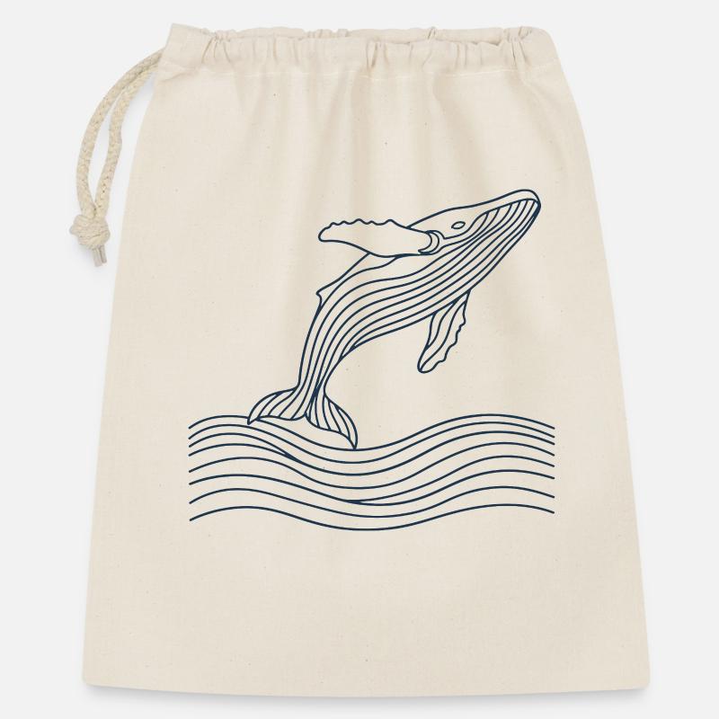 Vagues de baleines - Sac cadeau 40 x 50 cm - nature