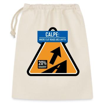 Calpe Cycling steiles Straßenschild - Geschenkbeutel aus Baumwolle (40 x 50 cm) - Natur - Vorne