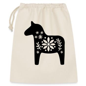 Scandinavian Dala Horse – Nordic Folk Art Design - Gift Bag 40 x 50 cm - nature - Front