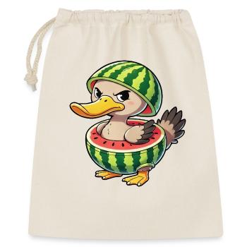 Grumpy duck with watermelon summer design - Gift Bag 40 x 50 cm - nature - Front