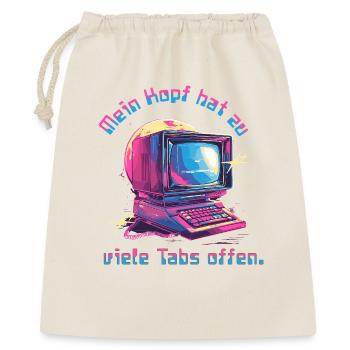 Vintage Computer Neon Tabs Open - Gift Bag 40 x 50 cm - nature - Front