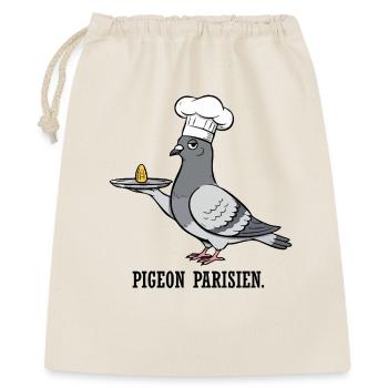 Pigeon Parisien Chef de Cuisine - Sac cadeau 40 x 50 cm - nature - Devant