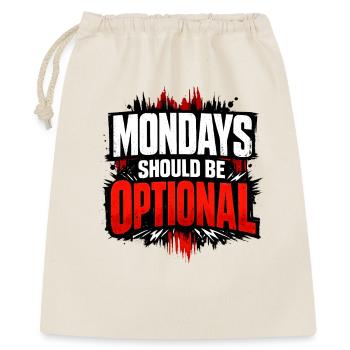 Monday should be optional Vintage - Geschenkbeutel aus Baumwolle (40 x 50 cm) - Natur - Vorne