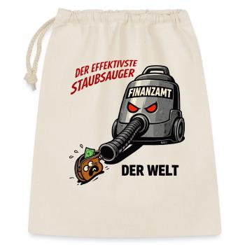 Finanzamt Staubsauger - Geschenkbeutel aus Baumwolle (40 x 50 cm) - Natur - Vorne