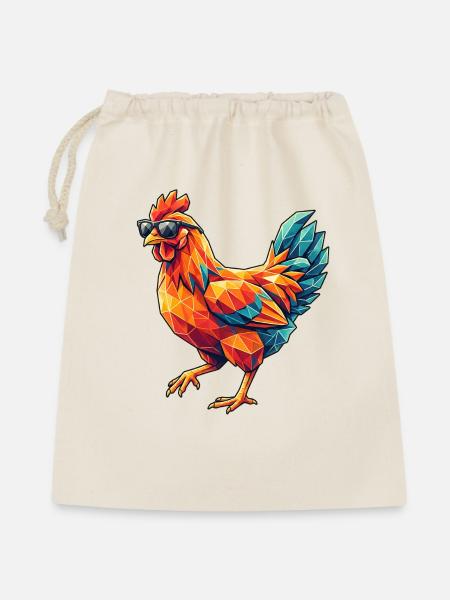 Poly Stil Cooles Huhn - Geschenkbeutel aus Baumwolle (40 x 50 cm) - Natur