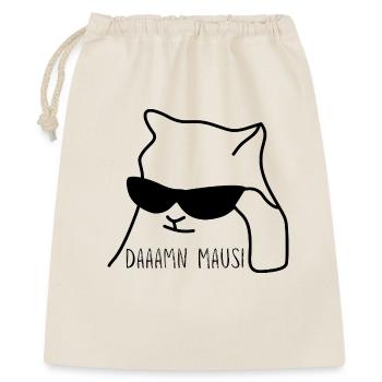 damn Mausi - Geschenkbeutel aus Baumwolle (40 x 50 cm) - Natur - Vorne
