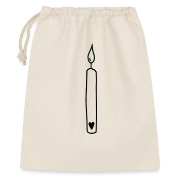 Combinaison d’anniversaire de premier anniversaire à la bougie avec un cœur peint à la main - Sac cadeau 40 x 50 cm - nature - Devant