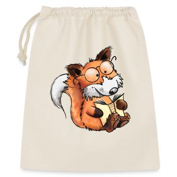 Schlauer Bücher Fuchs I Lesen I Comic Tiere - Geschenkbeutel aus Baumwolle (40 x 50 cm) - Natur - Vorne